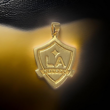 Load image into Gallery viewer, LA Galaxy Shield Pendant w/ black enamel 18&quot; chain length
