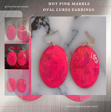 Load image into Gallery viewer, Pink Marble Oval Dome Lures of Love Earrings
