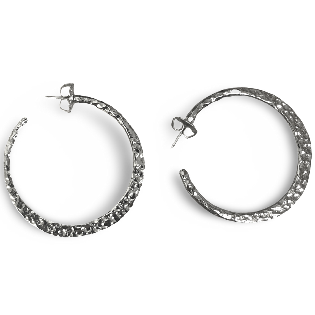 Hammered Texture Hoops