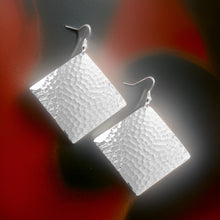 Load image into Gallery viewer, Hammered Diamond Dome Dangle Earrings
