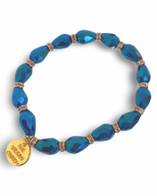 Load image into Gallery viewer, Metalic Blue Faceted Crystal Bracelet
