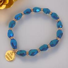 Load image into Gallery viewer, Metalic Blue Faceted Crystal Bracelet
