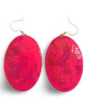 Load image into Gallery viewer, Pink Marble Oval Dome Lures of Love Earrings
