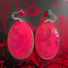 Load image into Gallery viewer, Pink Marble Oval Dome Lures of Love Earrings
