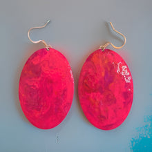 Load image into Gallery viewer, Pink Marble Oval Dome Lures of Love Earrings
