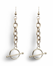 Load image into Gallery viewer, Silver Chain Toggle Earrings
