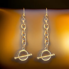 Load image into Gallery viewer, Silver Chain Toggle Earrings
