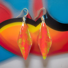 Load image into Gallery viewer, Yellow Orange Marble Wavy Lures of Love Earrings
