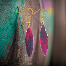 Load image into Gallery viewer, Purple Marble Mini Navette Lures of Love Earrings
