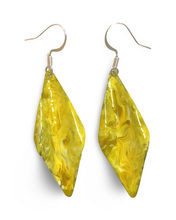 Load image into Gallery viewer, Yellow Marble Wavy Lures of Love Earrings
