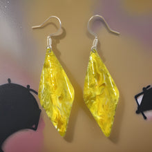 Load image into Gallery viewer, Yellow Marble Wavy Lures of Love Earrings
