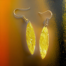 Load image into Gallery viewer, Yellow Marble Mini Navette Lures of Love Earrings
