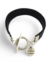 Load image into Gallery viewer, Black Leather Color Band Bracelet by The Urban Charm
