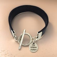 Load image into Gallery viewer, Black Leather Color Band Bracelet by The Urban Charm
