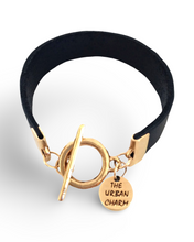 Load image into Gallery viewer, Black Leather Color Band Bracelet by The Urban Charm
