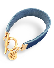 Load image into Gallery viewer, Blue Leather Color Band Bracelet by The Urban Charm
