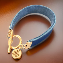 Load image into Gallery viewer, Blue Leather Color Band Bracelet by The Urban Charm
