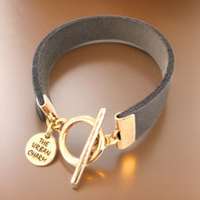 Load image into Gallery viewer, Distressed Gray Leather Color Band Bracelet by The Urban Charm
