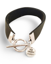 Load image into Gallery viewer, Distressed Olive Leather Color Band Bracelet by The Urban Charm
