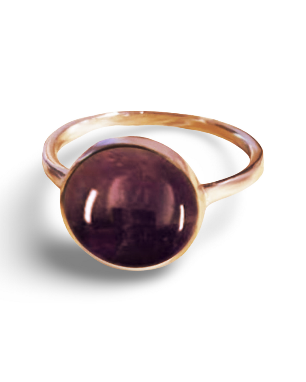 Amethyst Gemstone Round Ring