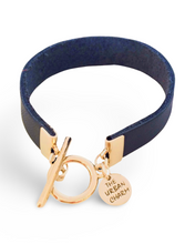 Load image into Gallery viewer, Navy Leather Color Band Bracelet
