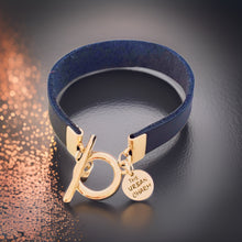 Load image into Gallery viewer, Navy Leather Color Band Bracelet
