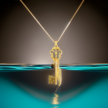 Load image into Gallery viewer, Butterfly Skeleton Key Necklace
