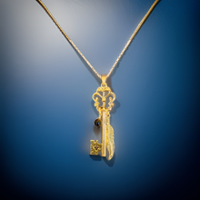 Load image into Gallery viewer, Butterfly Skeleton Key Necklace
