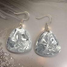 Load image into Gallery viewer, Black &amp; White Marble Guitar Pick Lures of Love Earrings
