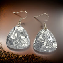 Load image into Gallery viewer, Black &amp; White Marble Guitar Pick Lures of Love Earrings
