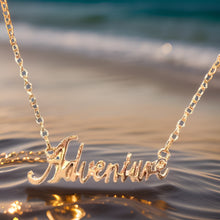 Load image into Gallery viewer, Adventure Script Necklace by The Urban Charm
