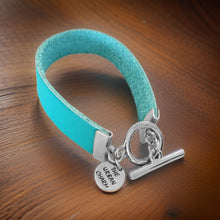 Load image into Gallery viewer, Turquoise Genuine Leather Color Band Bracelet

