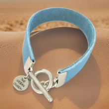 Load image into Gallery viewer, Baby Blue Leather Color Band Bracelet by The Urban Charm
