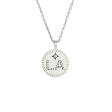 Load image into Gallery viewer, LA Logo Pendant with Crystals 18&quot;
