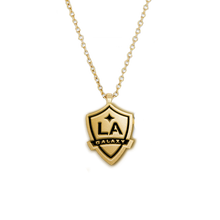 Load image into Gallery viewer, LA Galaxy Shield Pendant w/ black enamel 18&quot; chain length
