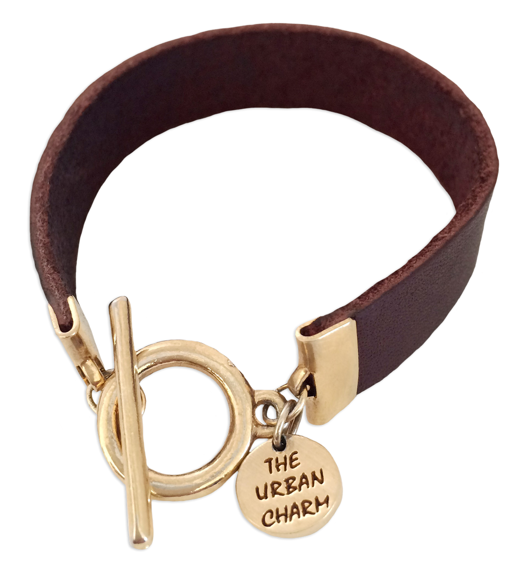 Burgundy Leather Color Band Bracelet by The Urban Charm
